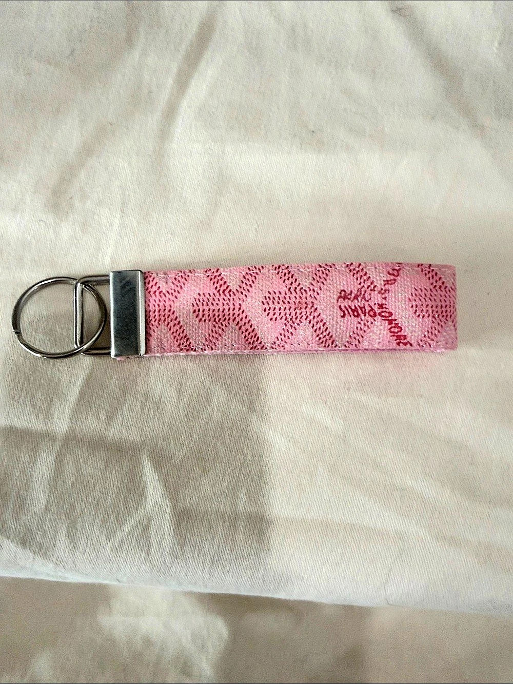 Goyard Key Ring Pink Key Fob Strap